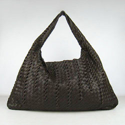 보테가 베네타  hobo lambskin - stripe dark Brown