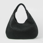 보테가 베네타  double hobo lambskin - dark Black / brown