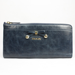 프라다 11FW 신상 리본 칼프스킨 지갑 네이비