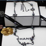 샤넬 진주 목걸이 블랙