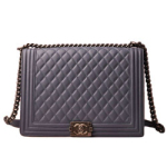 샤넬 램스킨 보이백 라지 CL-0782 그레이