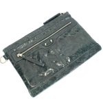 발렌시아가 이태리 쉽스킨 클립 라지 클러치