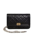 샤넬 woc 램스킨 보이백 블랙 금장