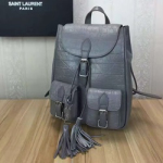 입생로랑 백팩 악어무늬 그레이